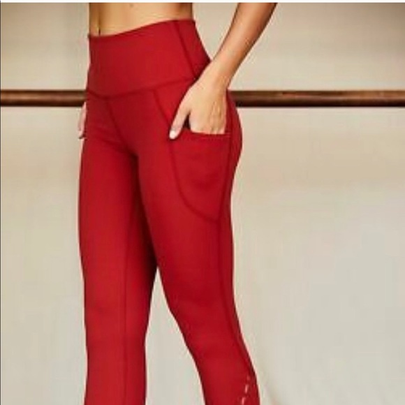 Free People Pants - RED FREE PEOPLE LEGGINGS